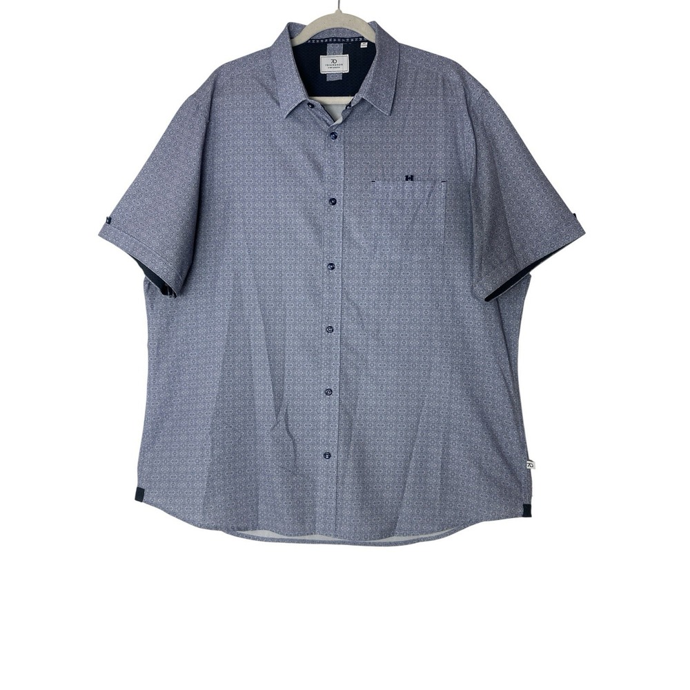 7 Diamonds 4 Way Stretch Shirt Men's 2XL Button Up XXL Short Sleeve Career